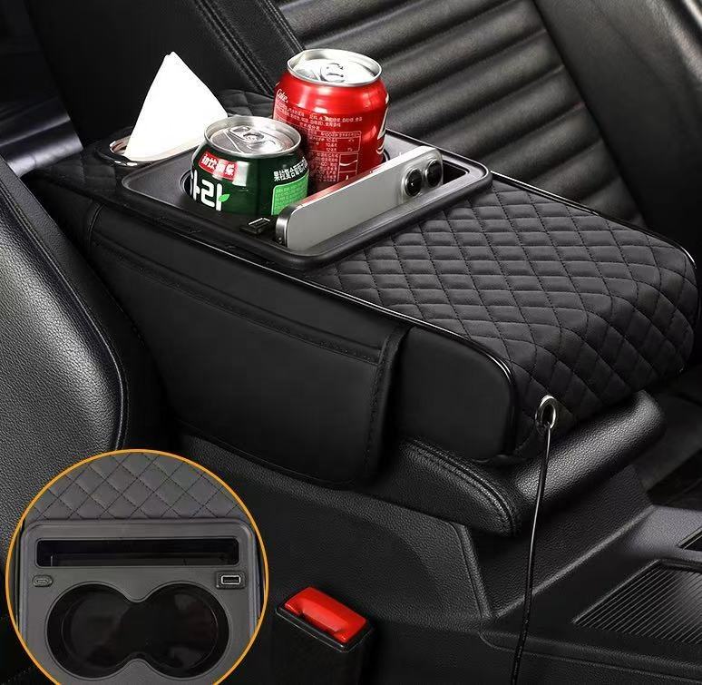 New 4 in 1 Car Armrest Box with Charging - Leather Waterproof Central Armrest Pad - Guangzhou Changd